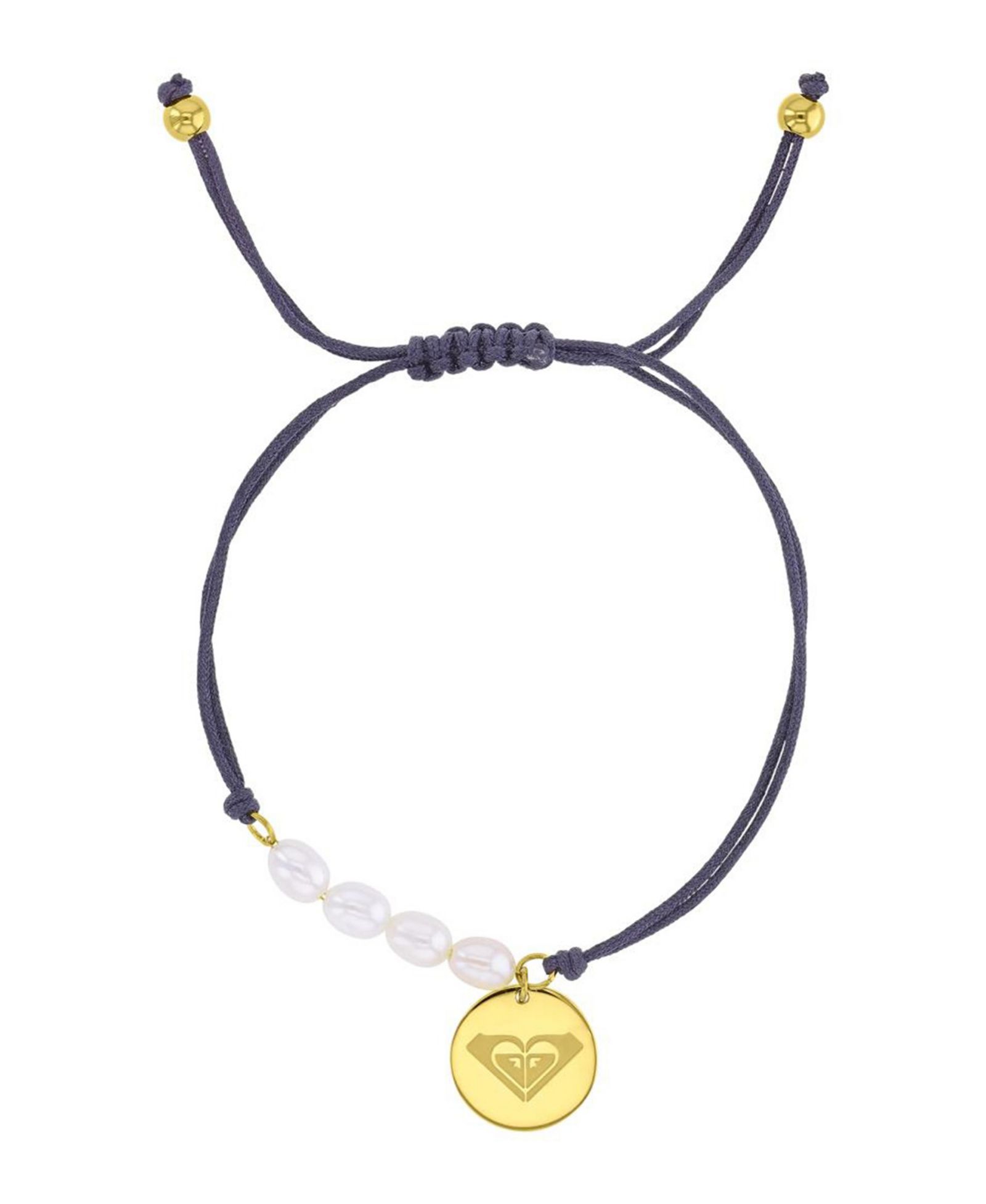 Roxy Waterproof Yellow RD Heart Charm Pearl Adjustable Bracelet