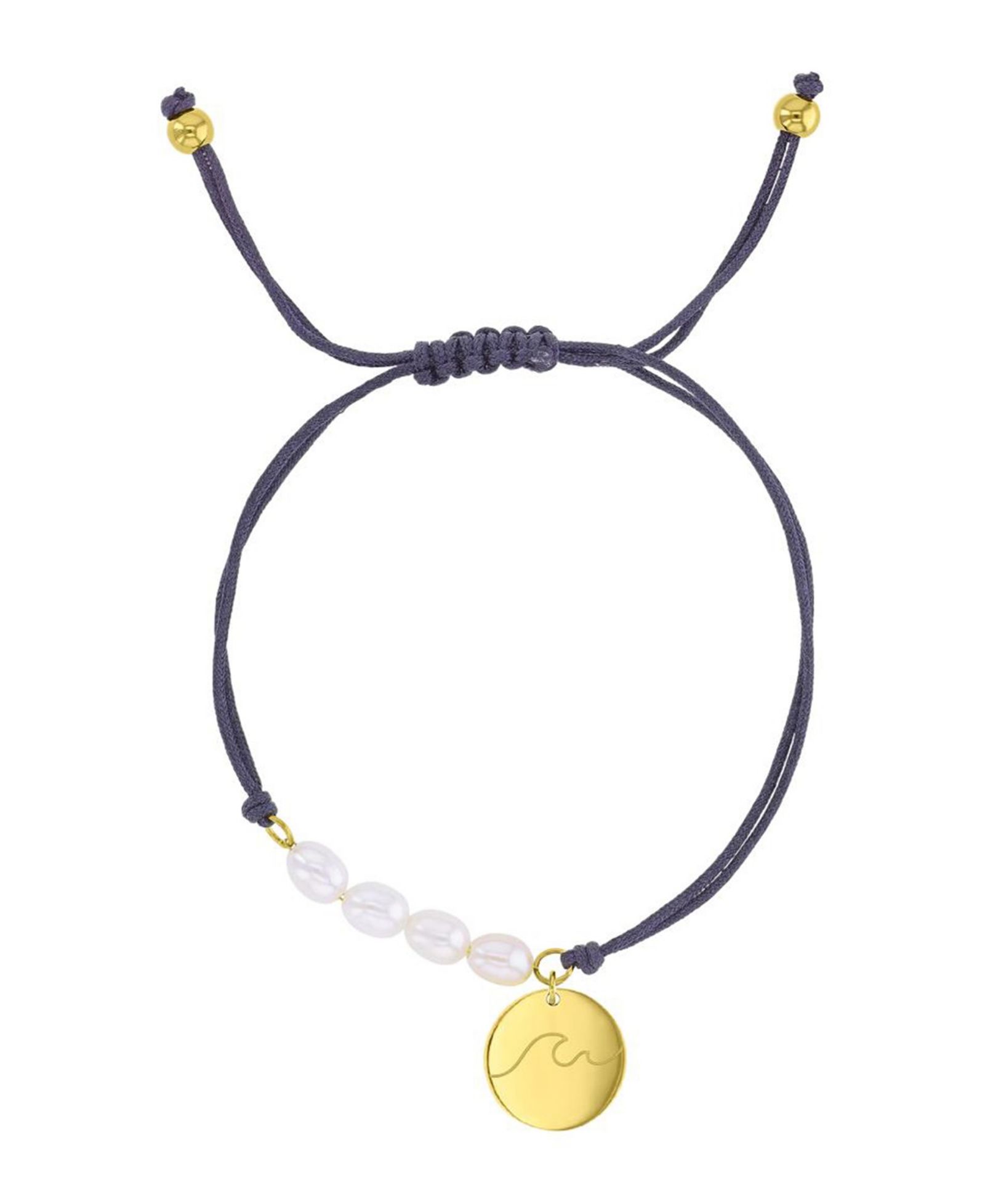 Регулируемый браслет Roxy Waterproof Yellow RD Wave Heart Charm Pearl