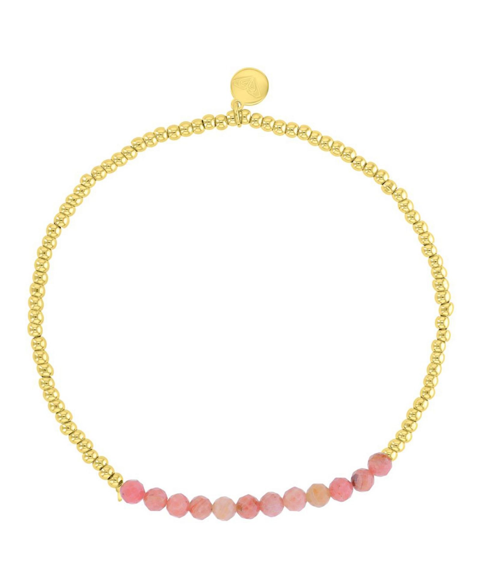 Roxy Waterproof Yellow Pink Rhodonite Stretch Bracelet