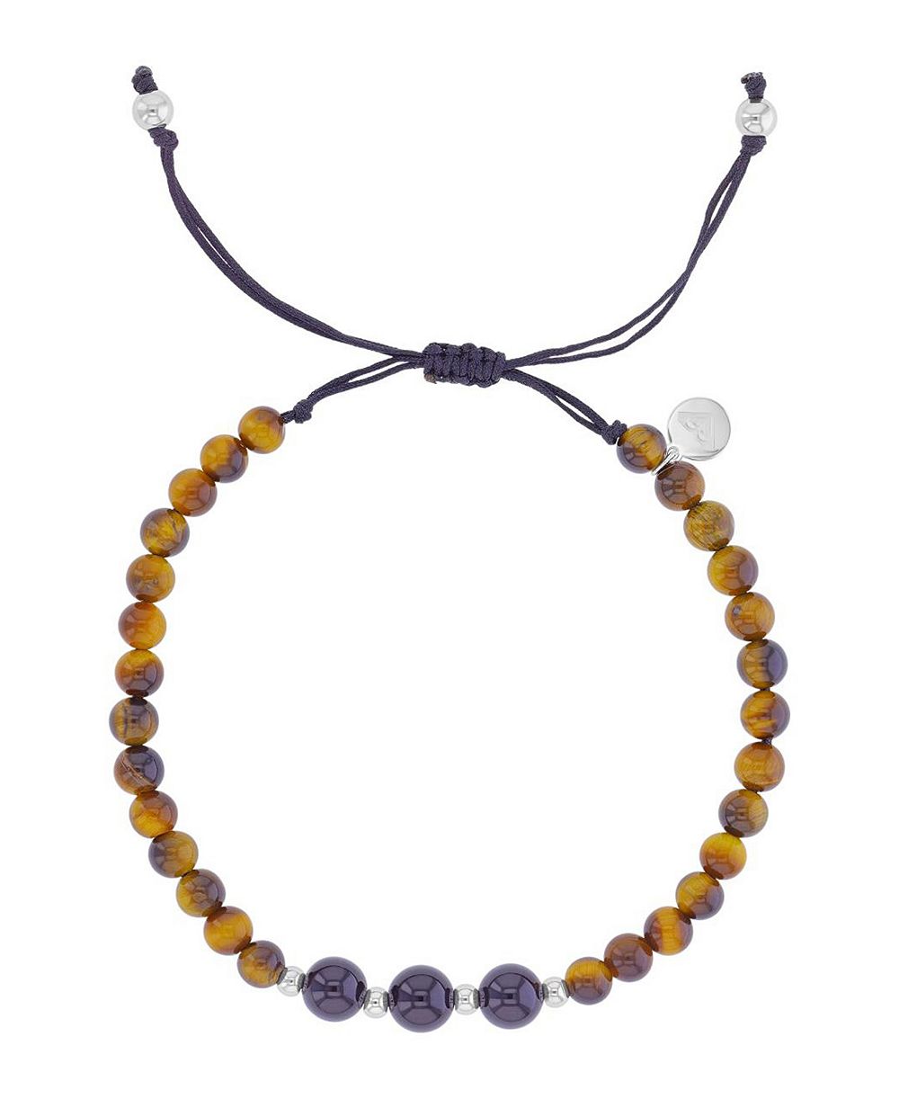 Водонепроницаемый регулируемый браслет Roxy Platinum Black Onyx Tiger Eye