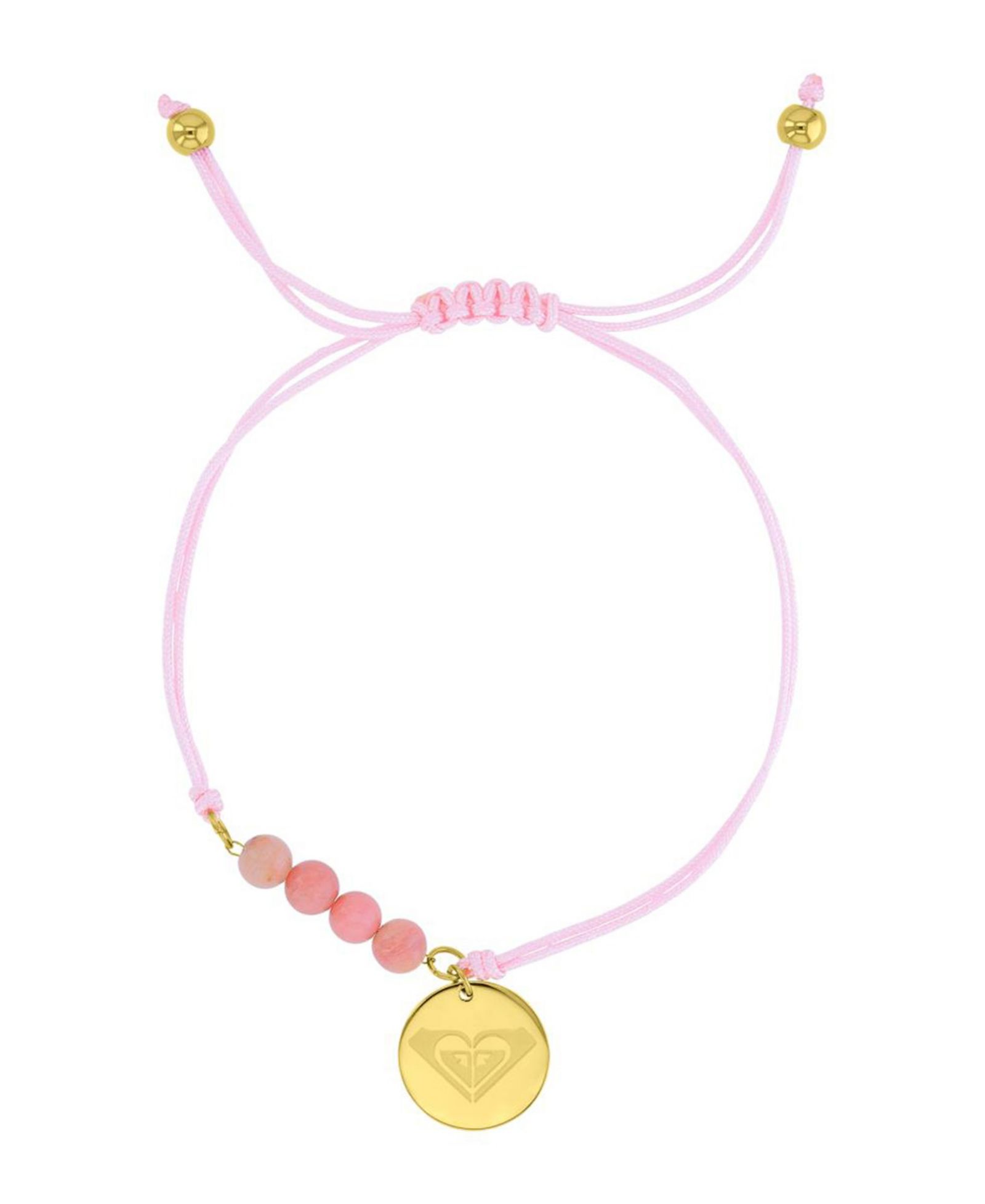 Roxy Waterproof Yellow RD Heart Charm Labradorite Adjustable Bracelet