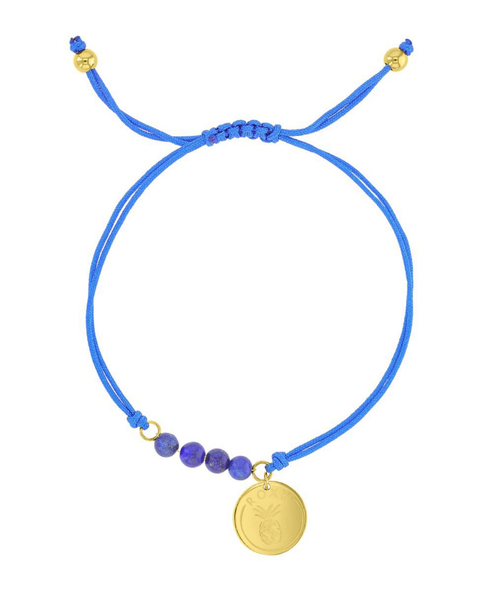 Браслет ROXY с подвеской Yellow Heart Pineapple RD Charm Lapis, регулируемый
