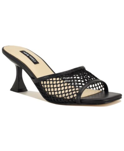 Nine West Women's Cabana Mesh Kitten Heel Dress Sandals