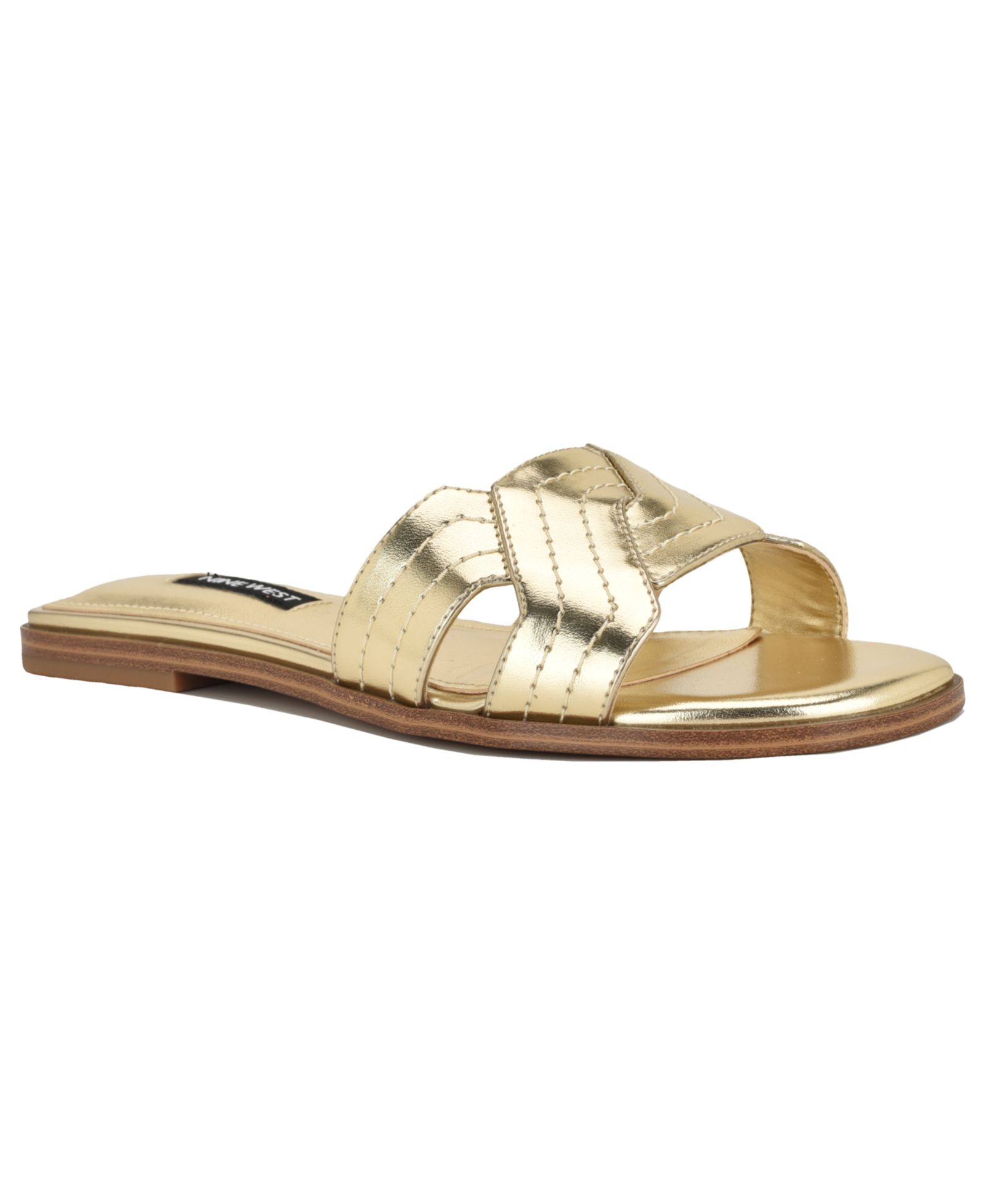 Nine West Women's Gammy Criss-Cross Flat Slip-On Sandals