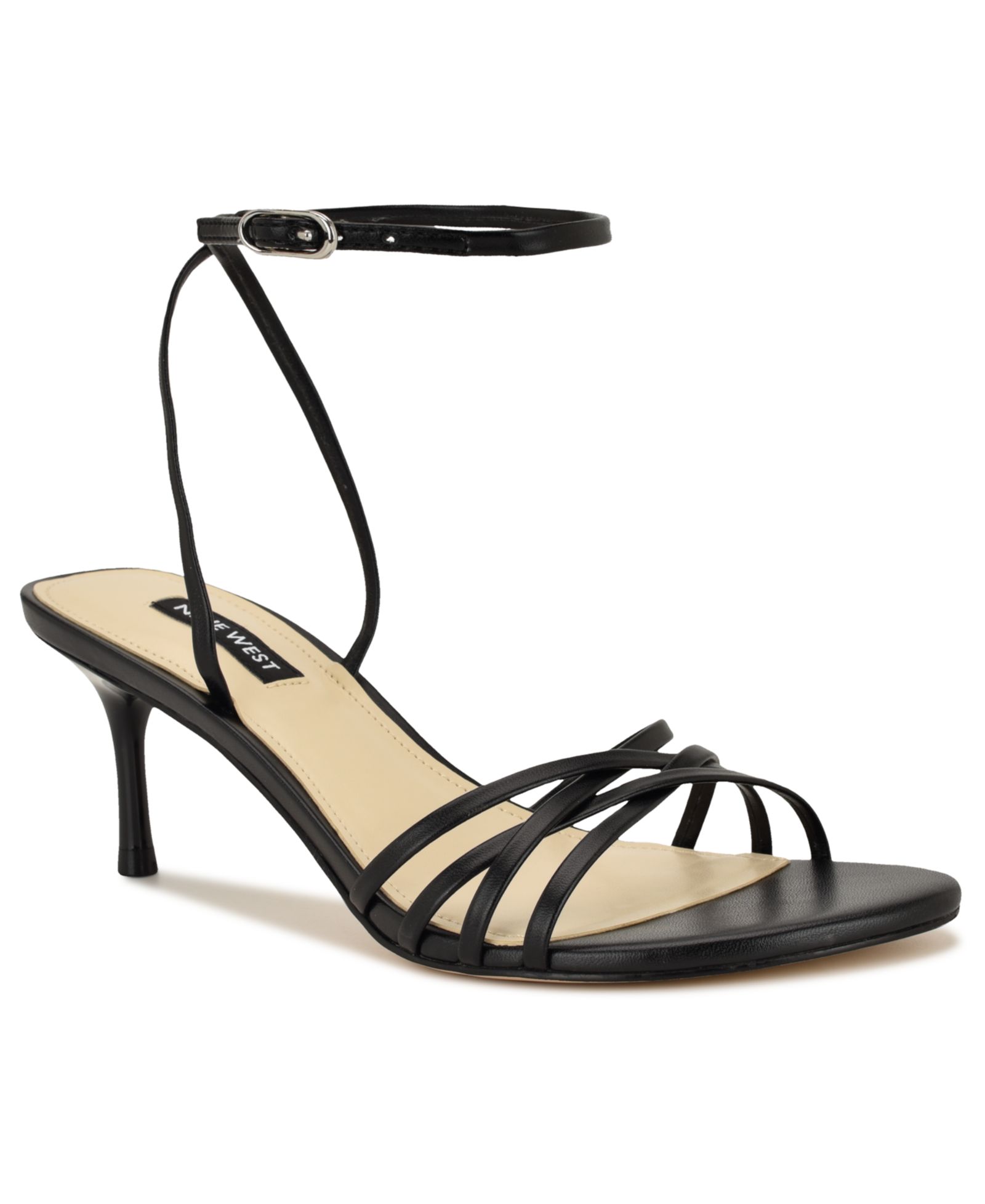 Nine West Women's Gazey Ankle Strap Kitten Heel Dress Sandals