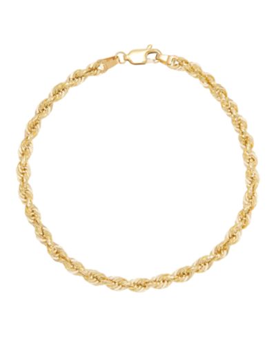 Браслет Macy's Rope Chain 8.5" из желтого золота 14k (3.8mm)