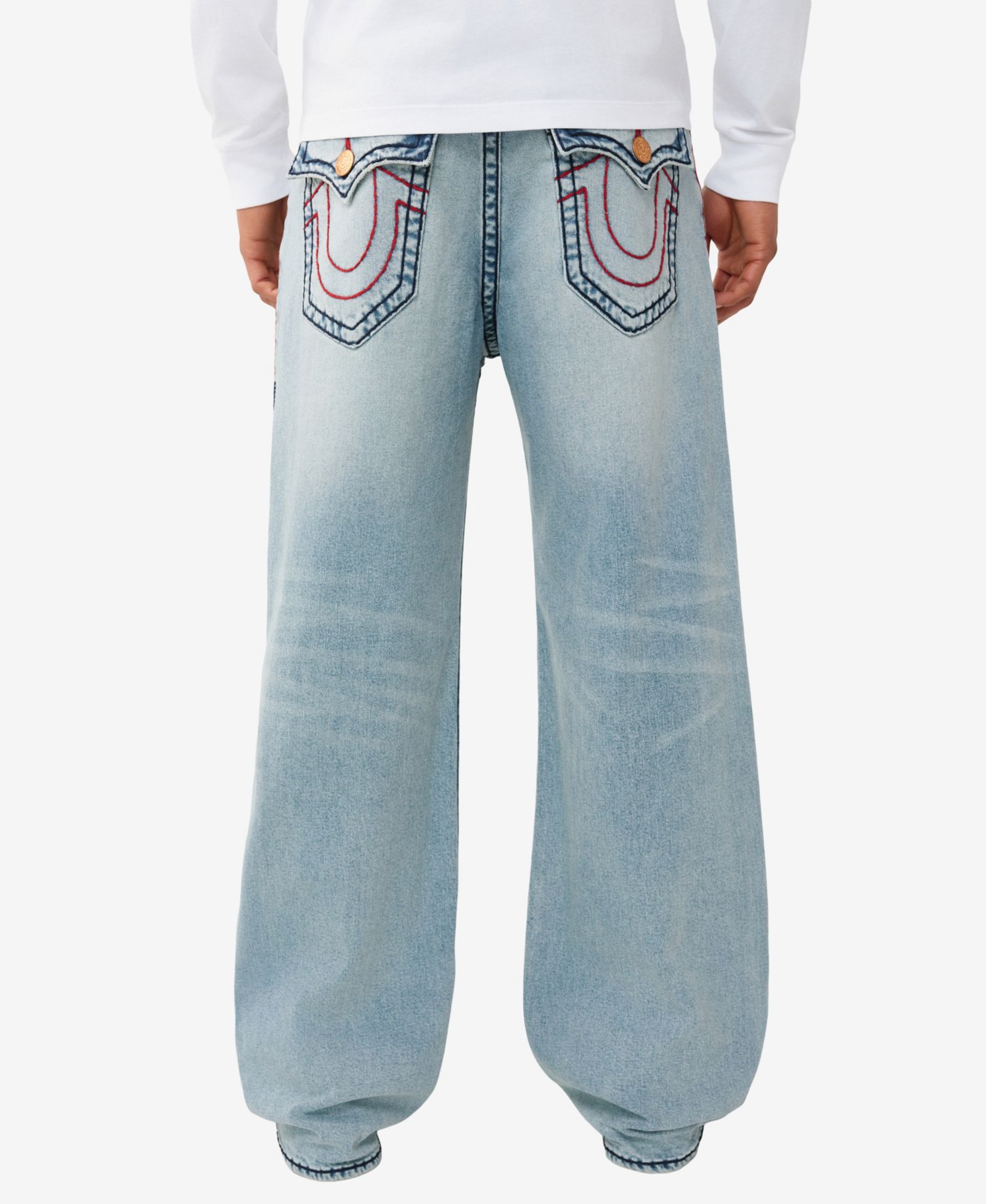 True Religion Men's Vinny Ultra Baggy Super T Flap Jeans