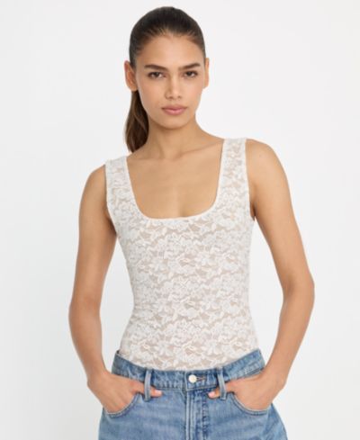 Женский боди Good American Stretch Lace Scoop Neck, Regular & Plus Size