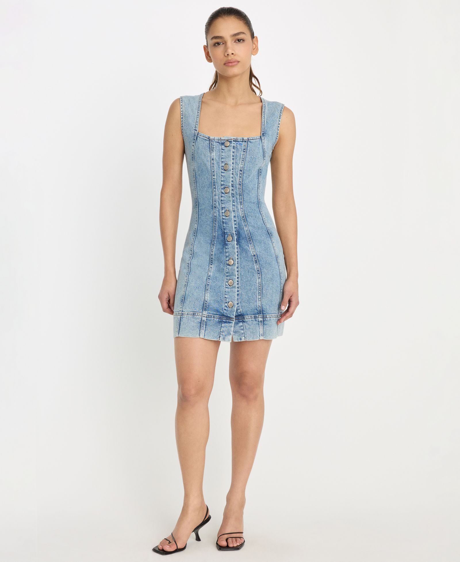 Good American Women's Button-Front Mini Dress