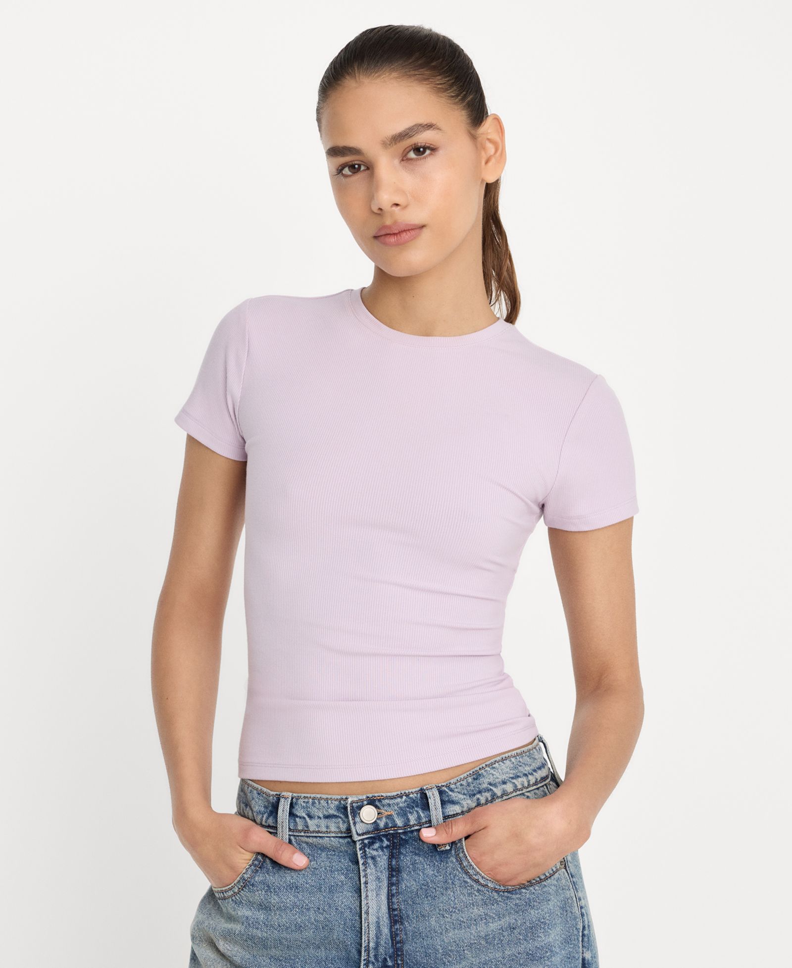 Good American Women's Super Stretch Crewneck T-Shirt, Regular & Plus Size