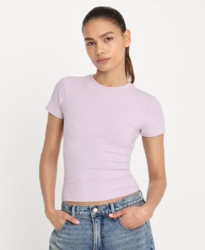 Good American Women's Super Stretch Crewneck T-Shirt, Regular & Plus Size