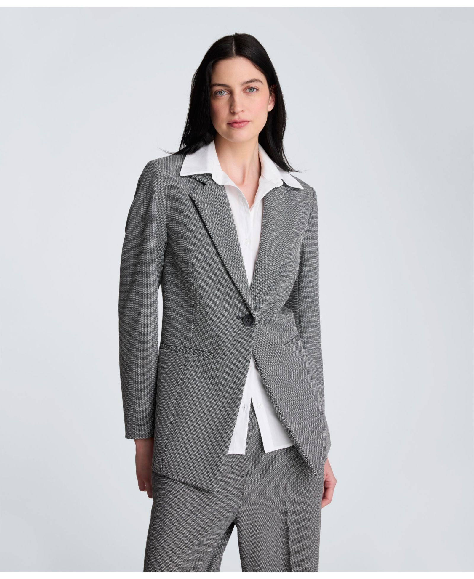 Kenneth Cole Women's Long Sleeve Notch Collar Blazer with Detachable Shirt