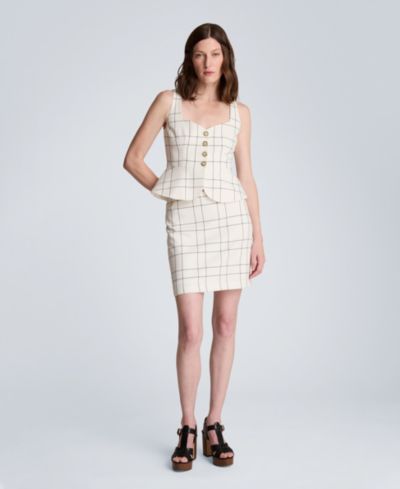 Женская мини-юбка Kenneth Cole в клетку Windowpane