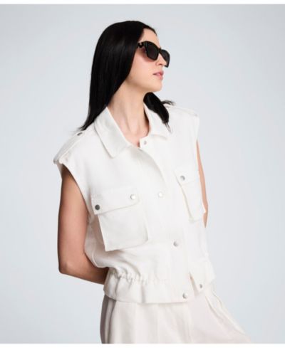 Женский жилет Kenneth Cole Collared Patch Pockets Linen