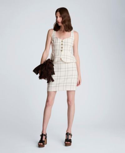 Kenneth Cole Женский жилет с клетчатым узором пеплум