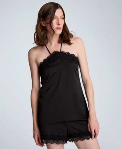 Женский топ Kenneth Cole Satin Sleeveless Halter с кружевом