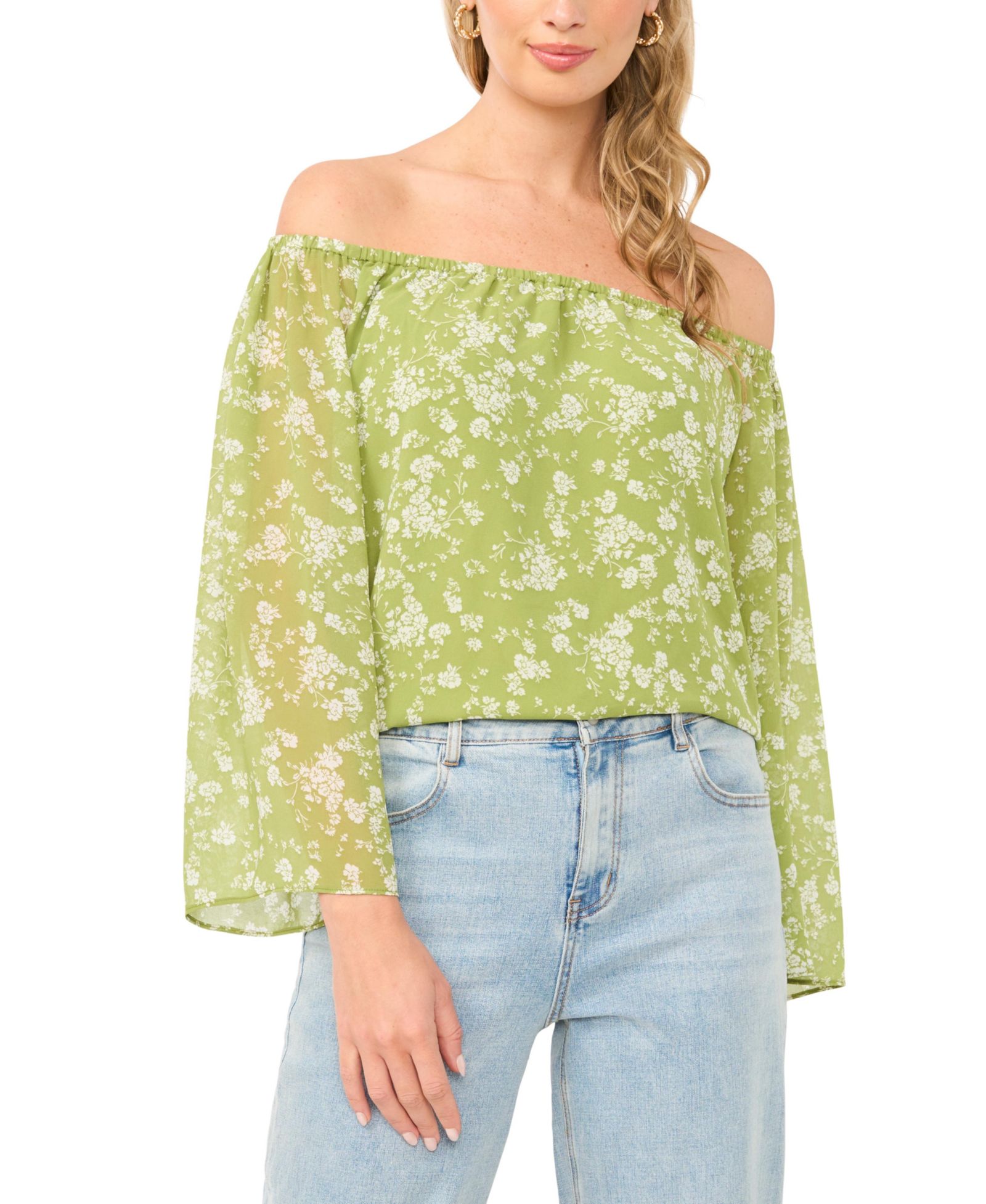 1.STATE Women's Off The Shoulder Long-Sleeve Top