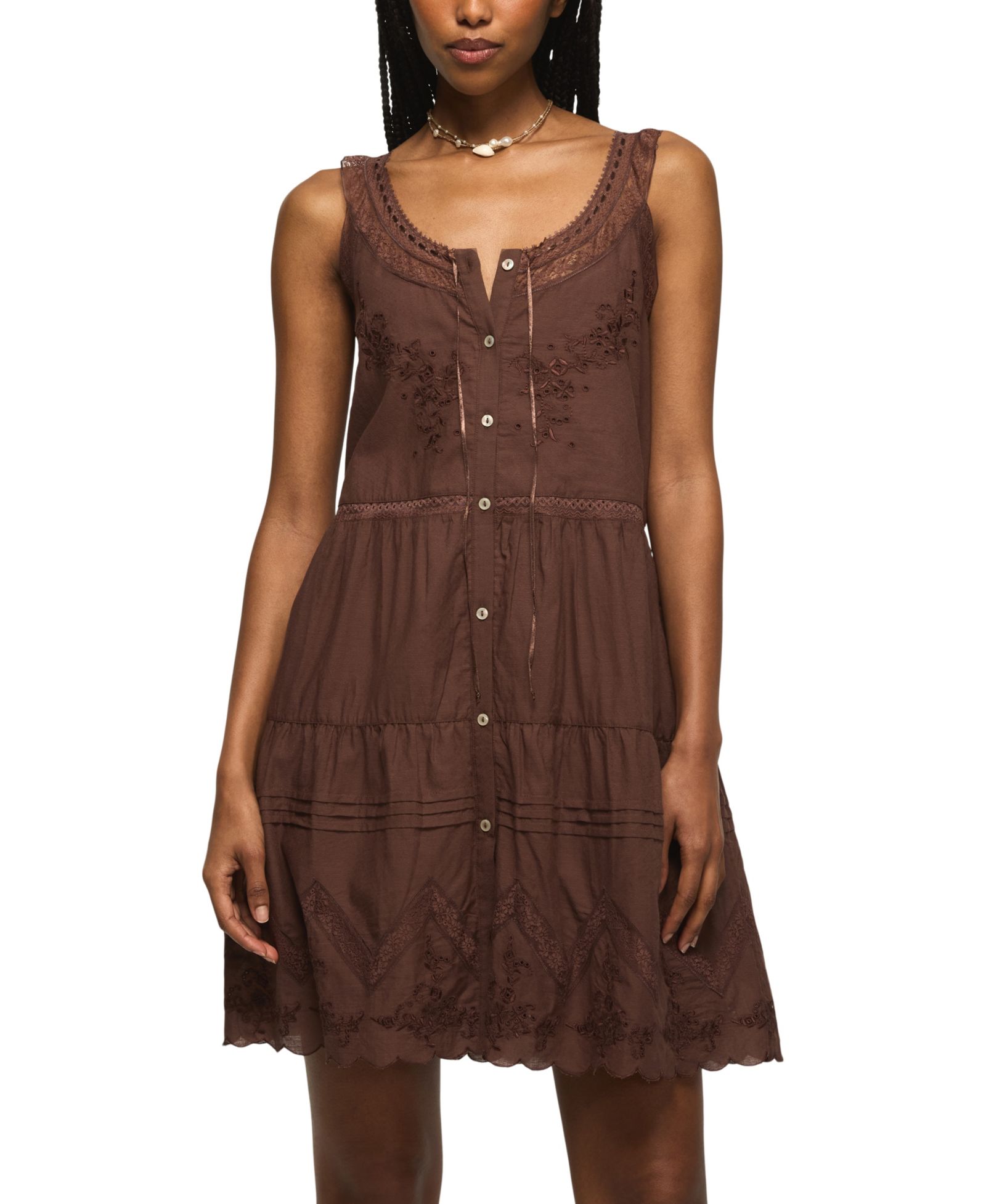 Мини-платье Lucky Brand Women's Embroidered Drop Waist