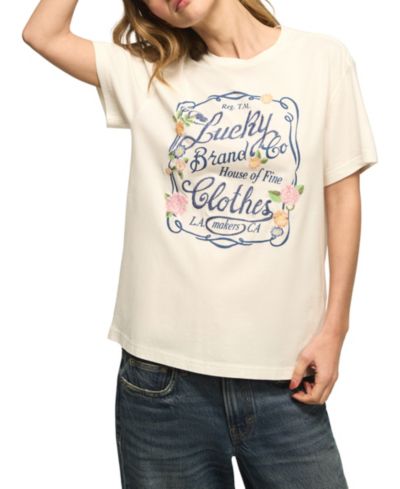 Lucky Brand Женский T-shirt с графическим принтом Floral Frame
