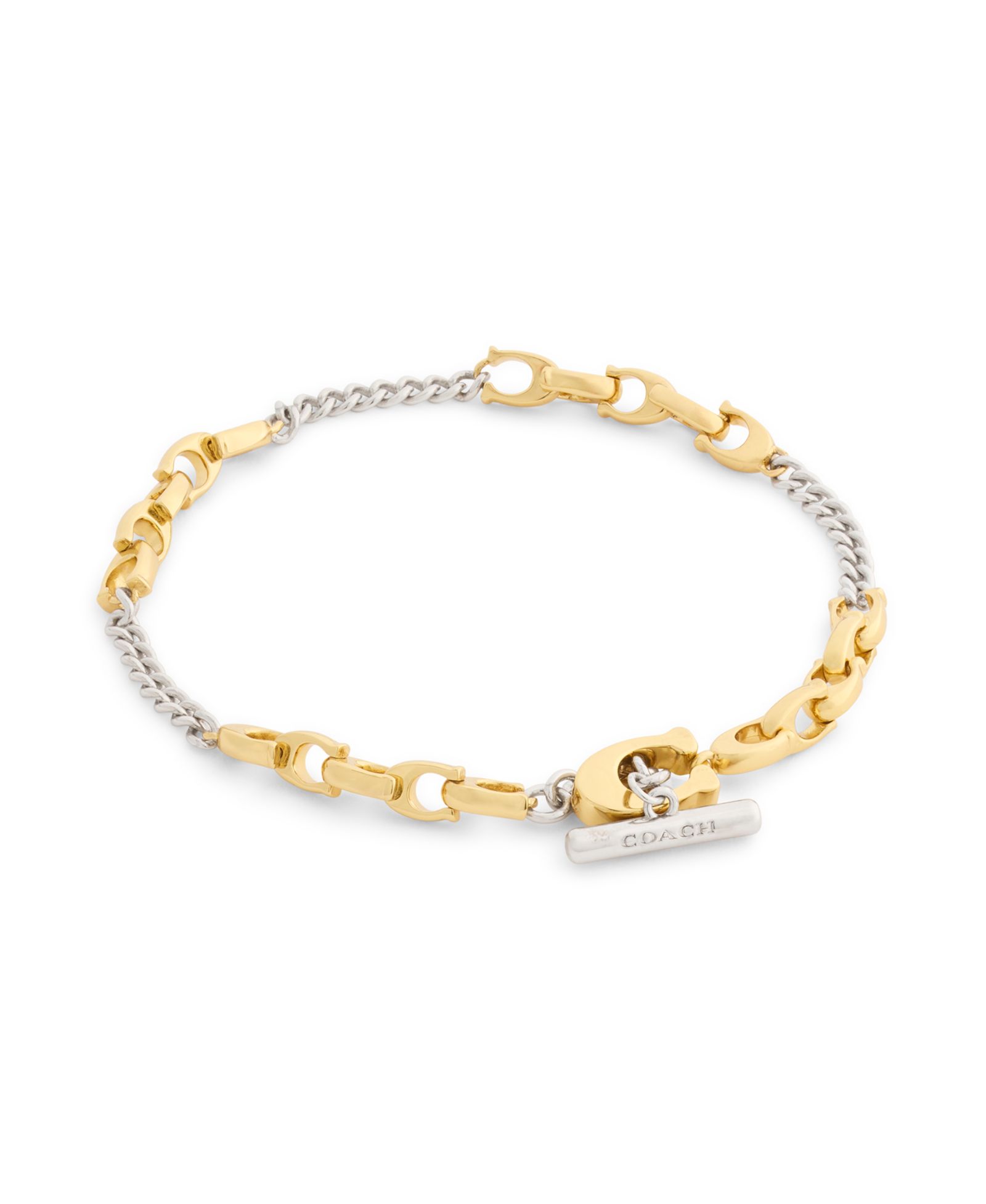 Браслет COACH Two-Tone Signature C Mixed Chain