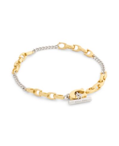 Браслет COACH Two-Tone Signature C Mixed Chain