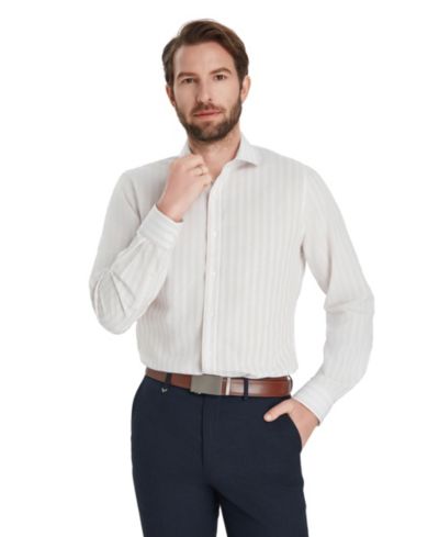 Bar III Men's Slim-Fit Linen Joseph Stripe Dress Shirt, Macy's Exclusive