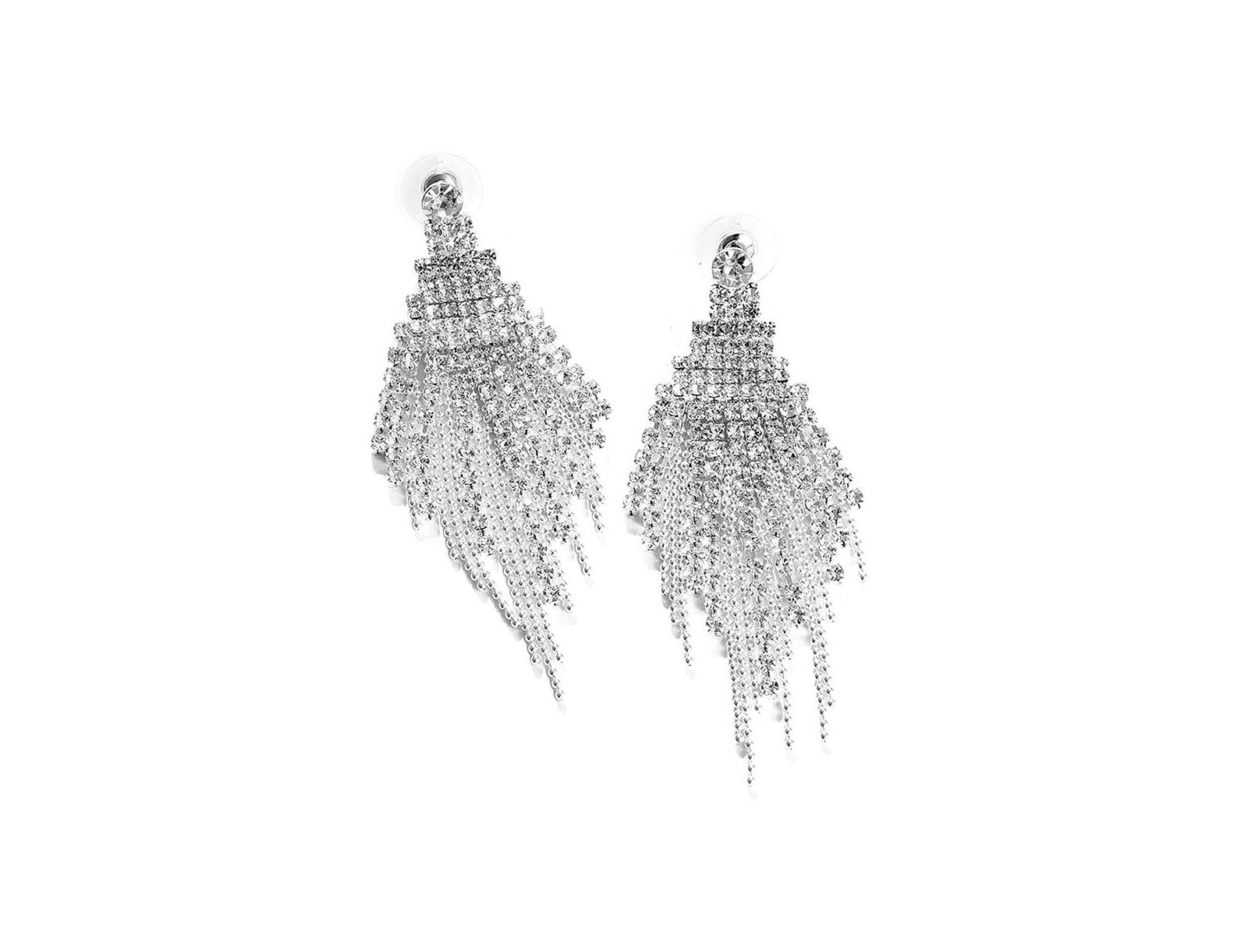 SOHI Women's Silver Bling Cluster Drop Earrings