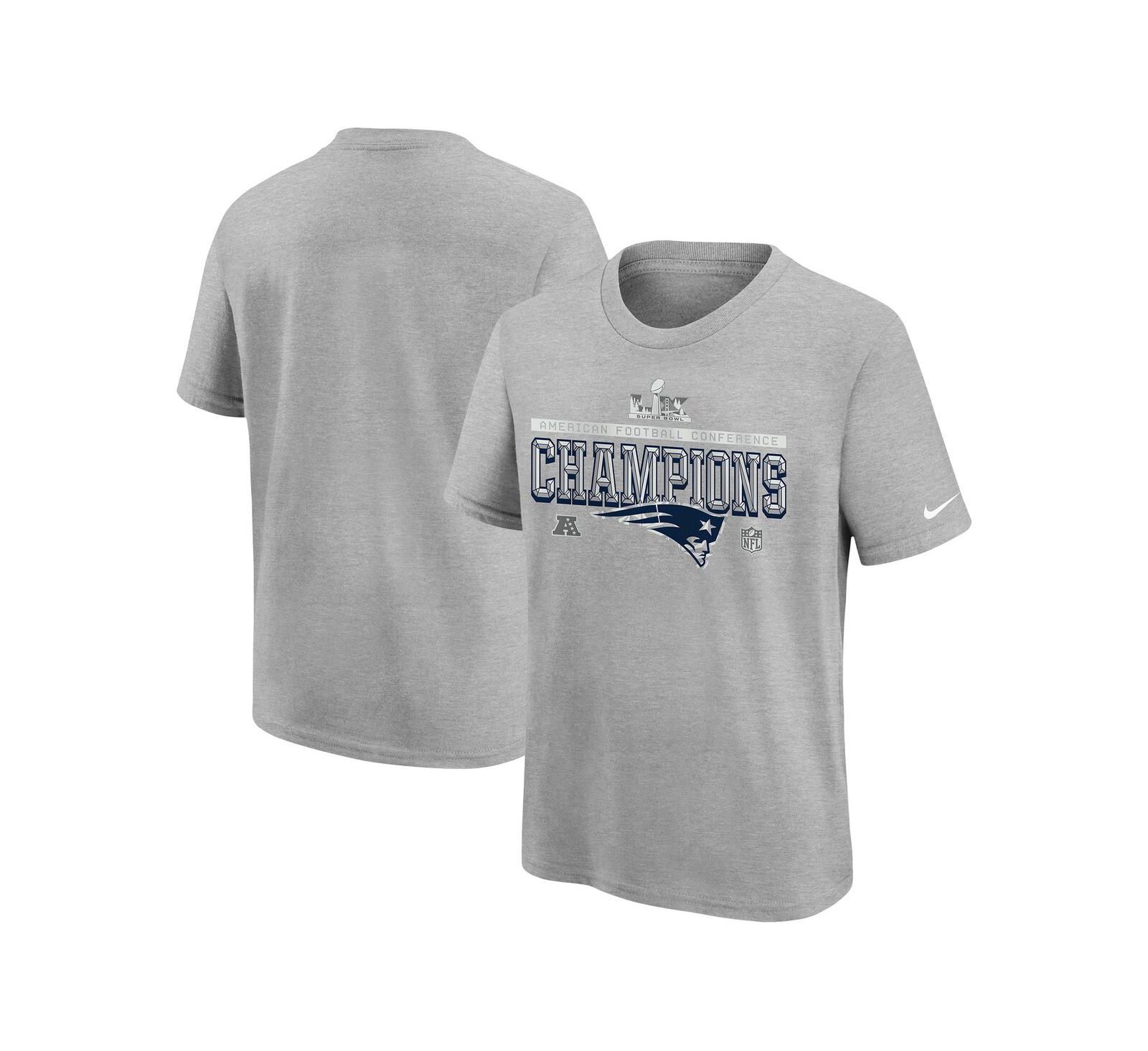 Nike Детская футболка New England Patriots 2025 AFC Champions Locker Room Trophy Collection Gray