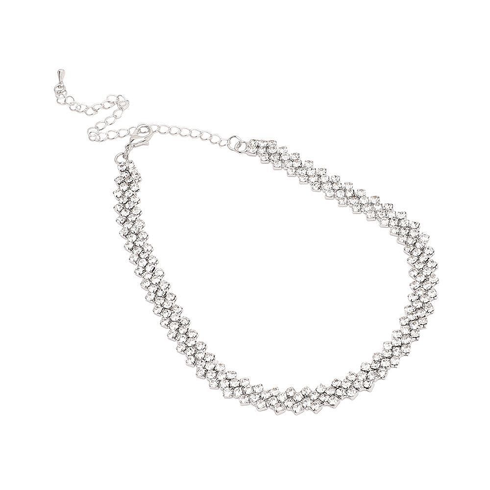 SOHI Women's Silver-Toned Choker Necklace