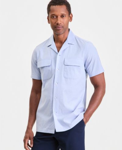 Club Room Men's Double Pocket Oxford Short-Sleeve Shirt, Macy's Exclusive