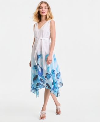 I.N.C. International Concepts Women's Sleeveless Belted Midi Dress, Macy's Exclusive