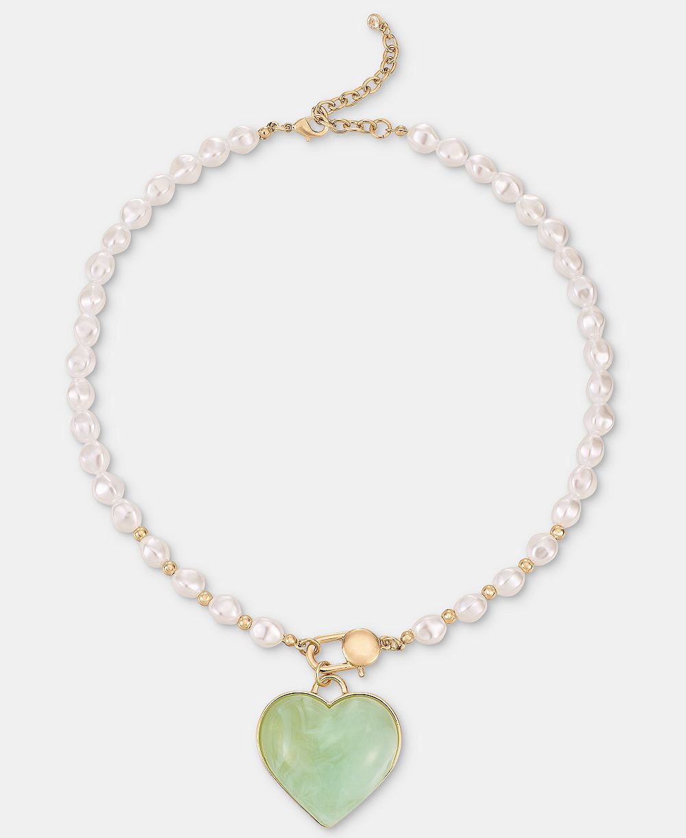 Ожерелье On 34th Heart Imitation Pearl, 16" + 2" extender