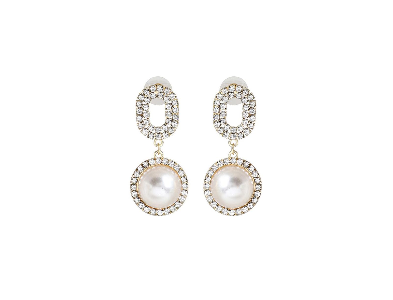 SOHI Gold Snowball Drop Earrings