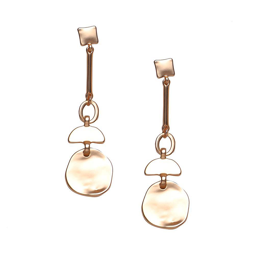 SOHI Gold Relic Drop Earrings