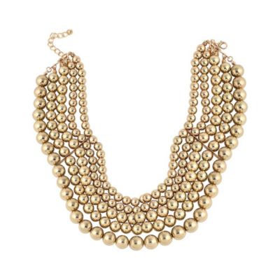 SOHI Women's Gold Metallic Beaded Cluster Necklace