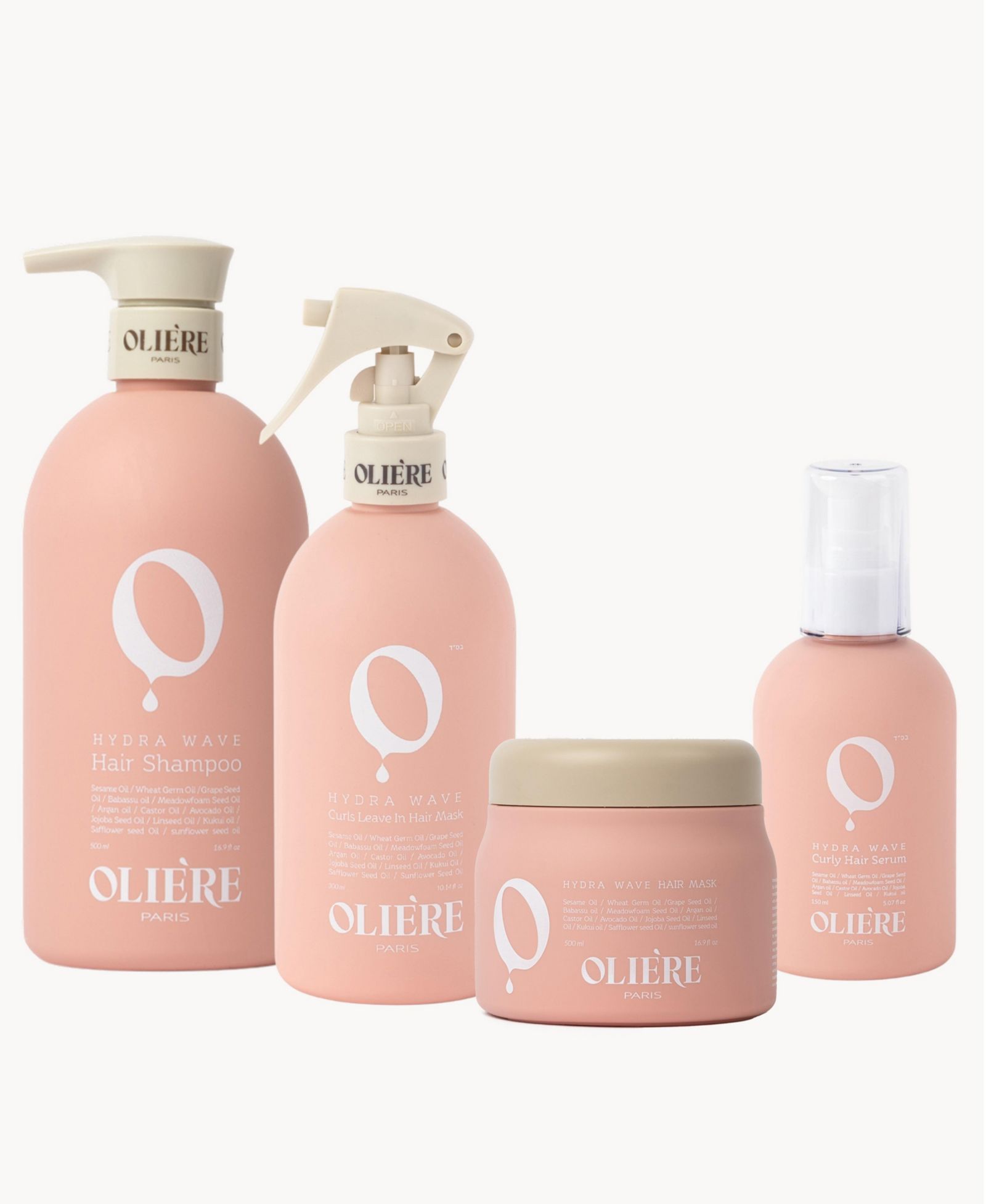 Oliere Paris Hydra Wave Curl-Defining Hydrating Frizz-Control Hair Care Set $288 Value