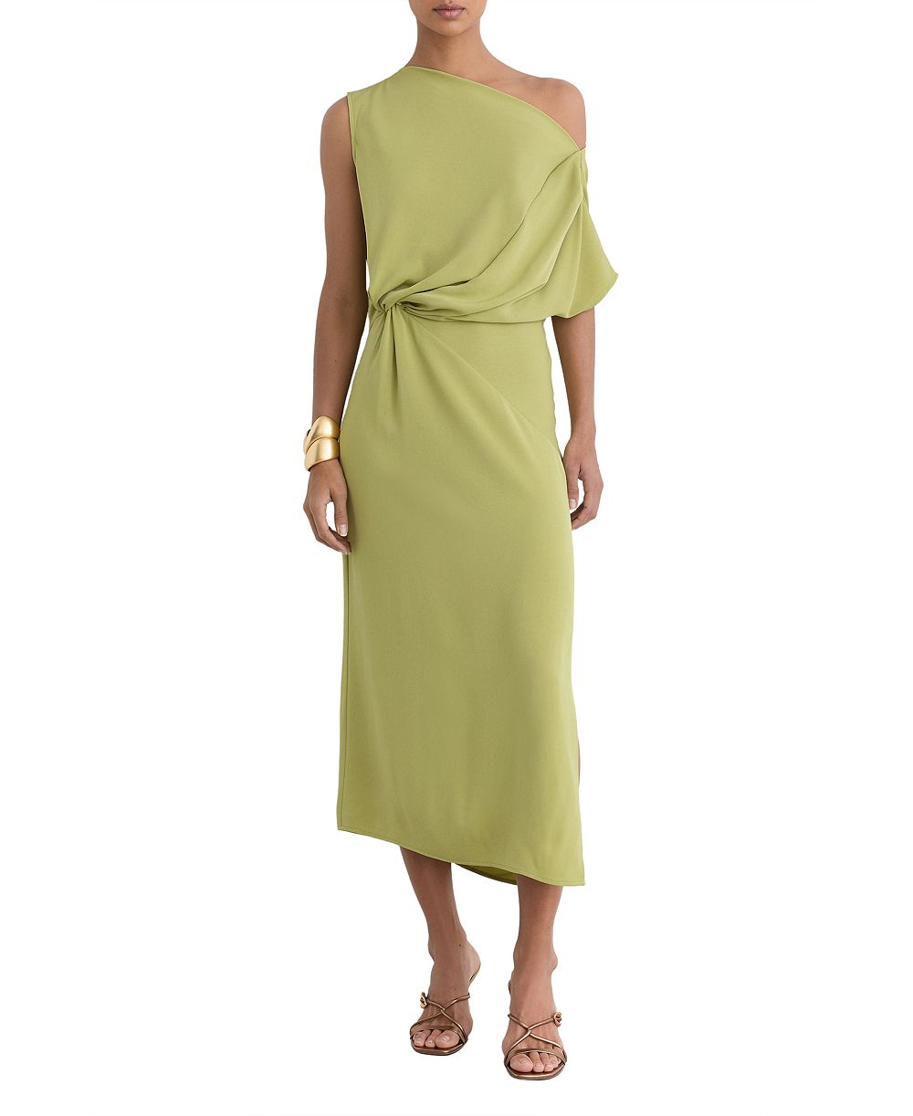 Женское платье REISS Beth Asymmetric Tuck Detail Midi