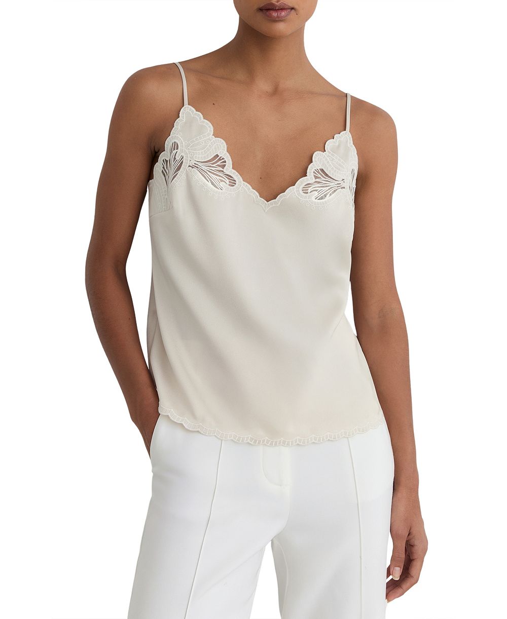 REISS Women's Joanie Lace Detail Vests