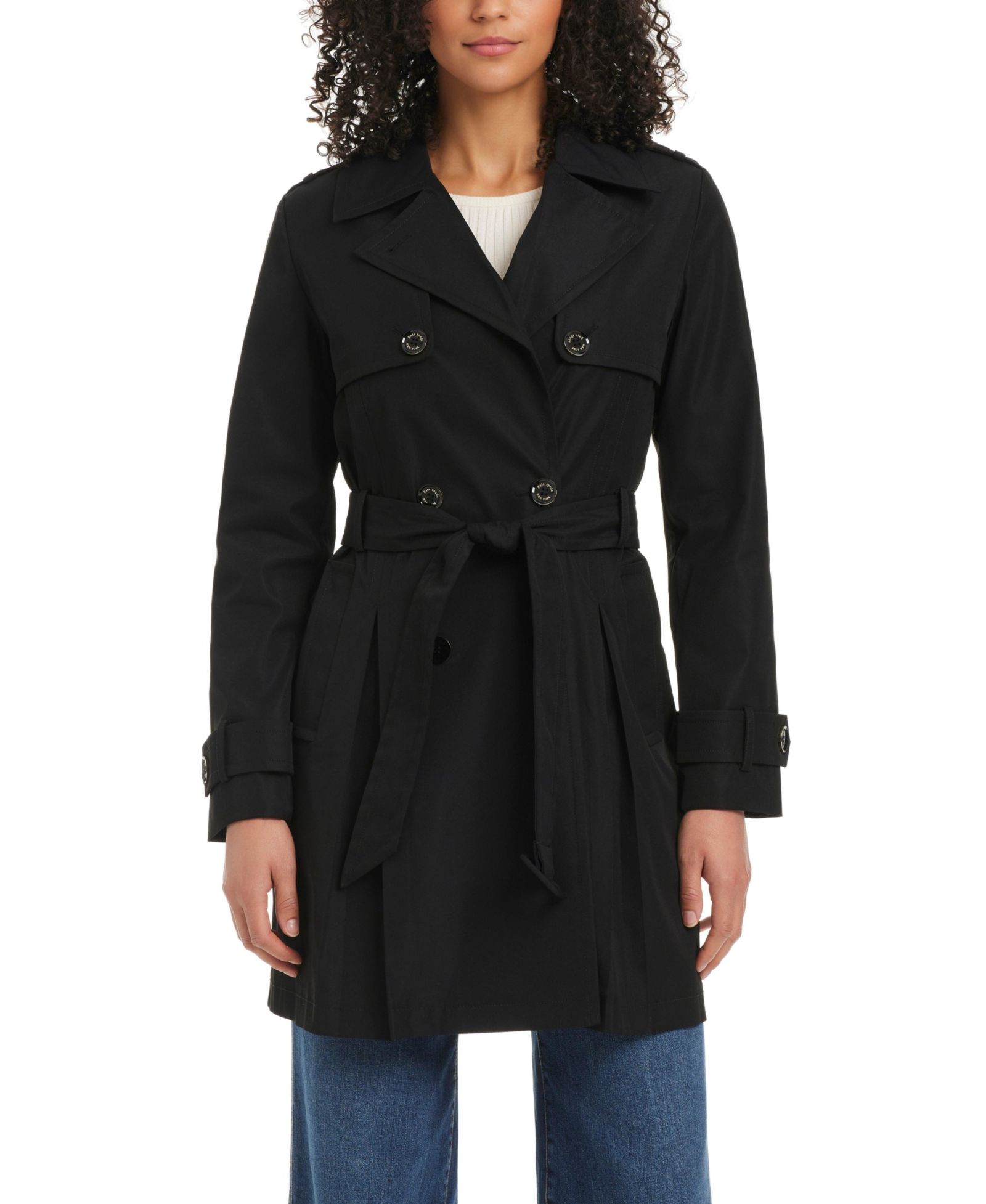 kate spade new york Women's Short Double-Breasted Trench Coat