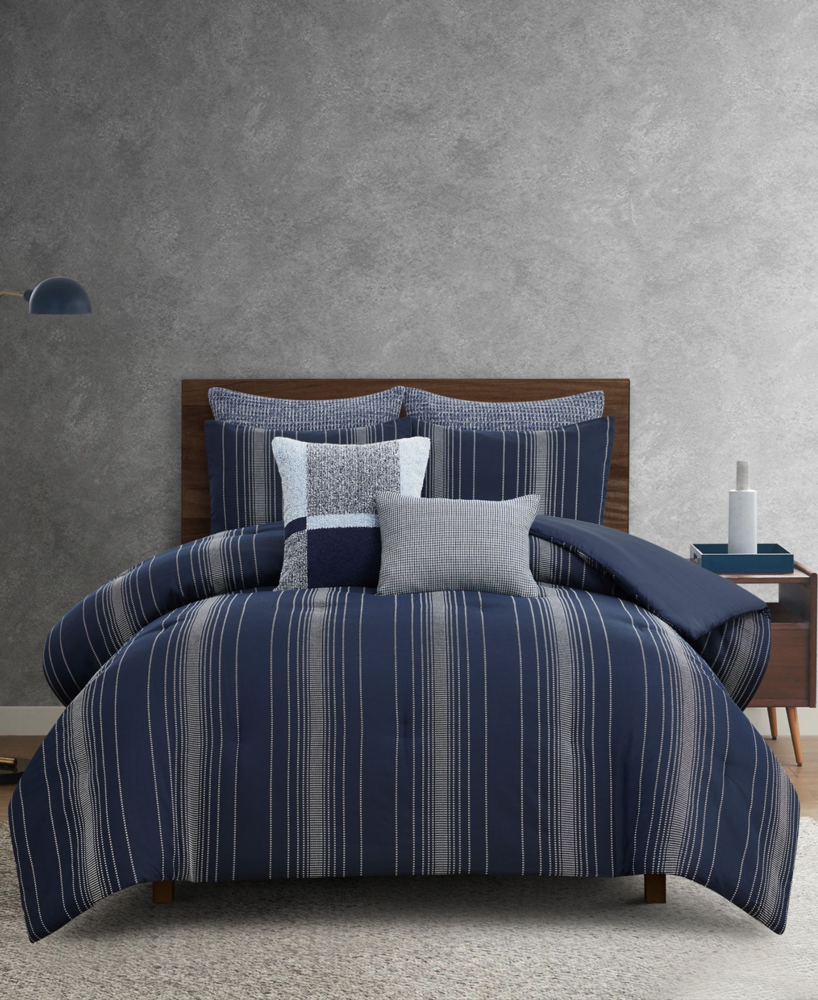 Perry Ellis Harper Striped 3-Pc. Comforter Set, King