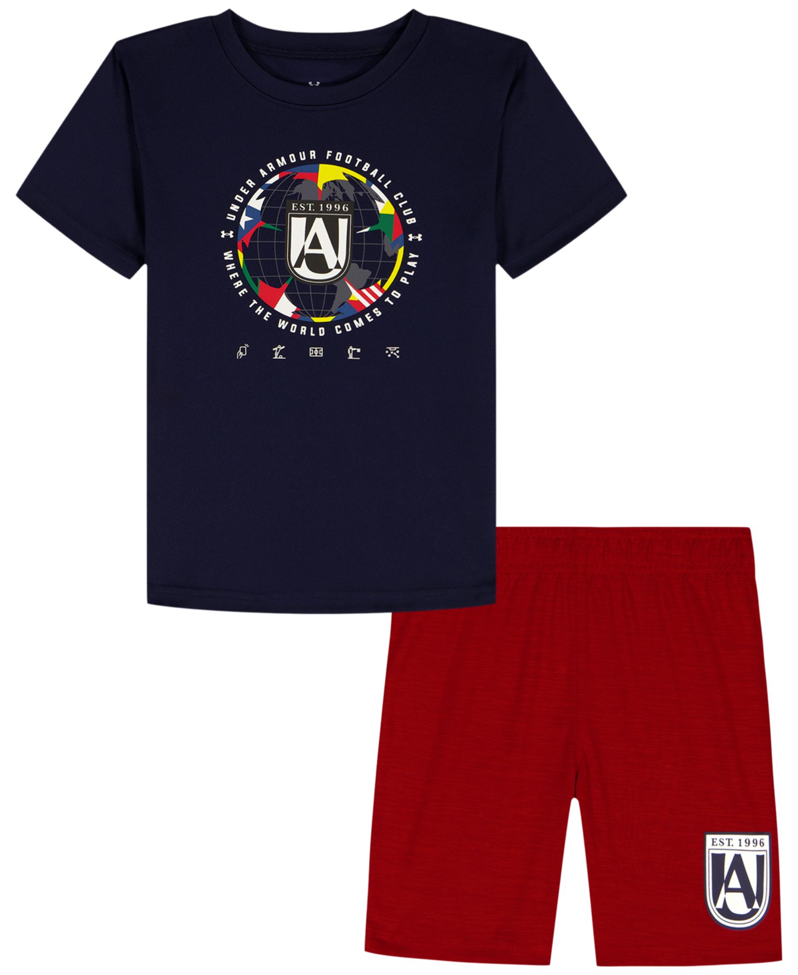 Under Armour Boys' 2T-7 Crewneck T-Shirt and Performance Shorts, 2-Piece Set