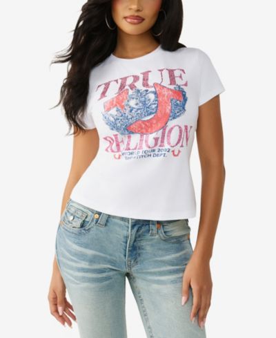 True Religion Женская футболка Classic Crew Neck с кристаллами
