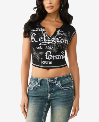 Футболка True Religion Women's V-Notch Rib T-Shirt