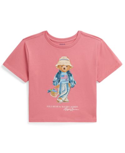 Детская джерси Polo Ralph Lauren Girls' 7-16 Polo Bear Crewneck Boxy T-Shirt