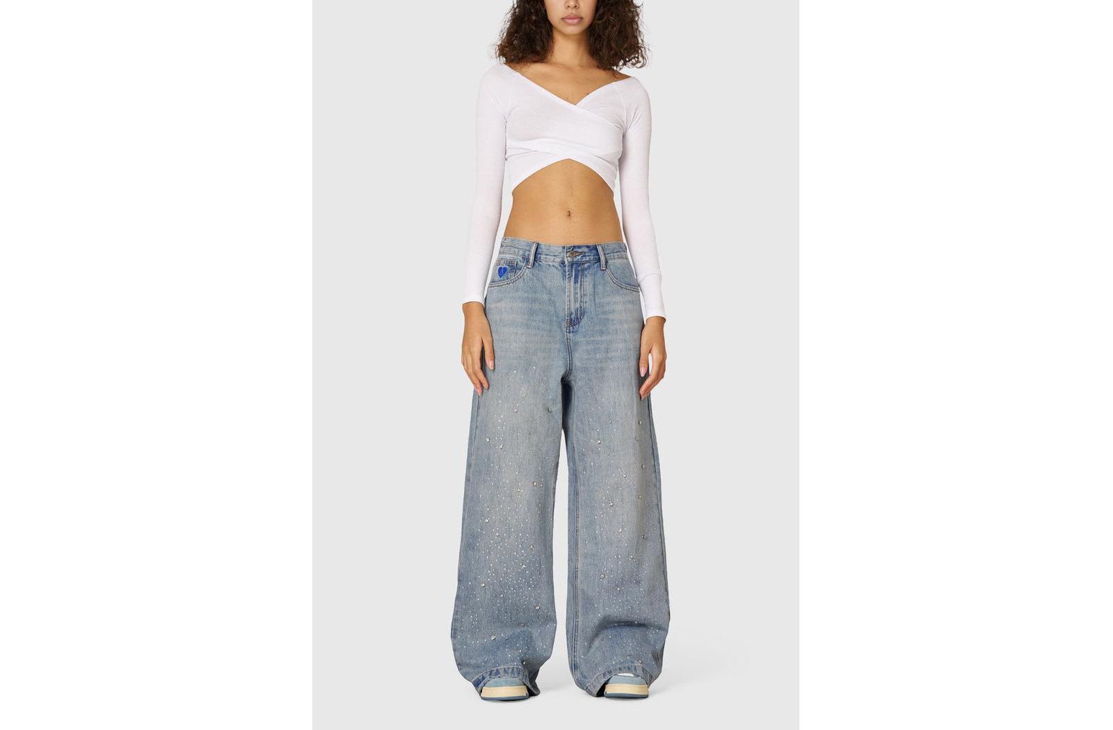 Aelfric Eden Women's Rhinestone Baggy Jeans