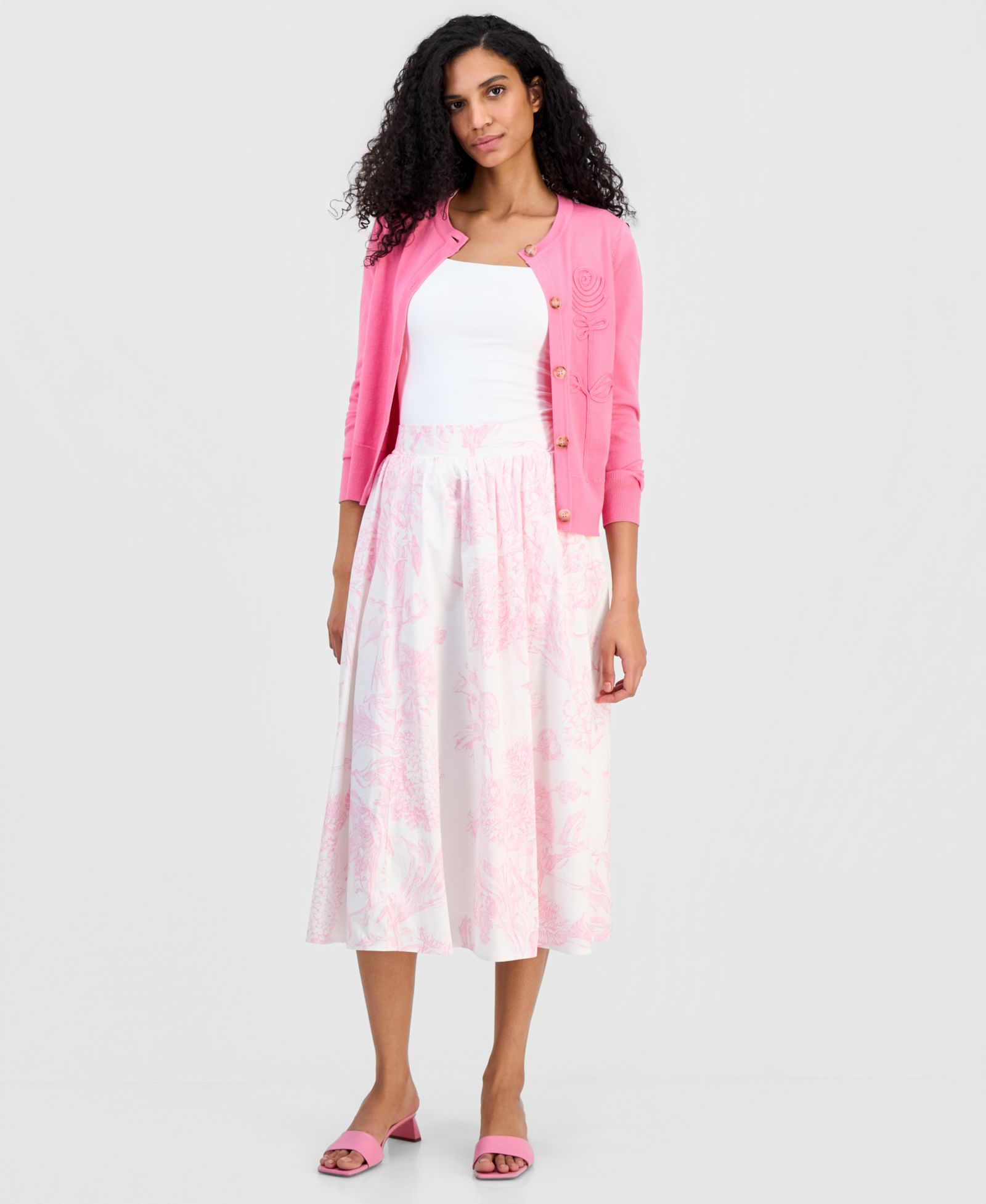 T Tahari Women's Pull-On Midi Skirt