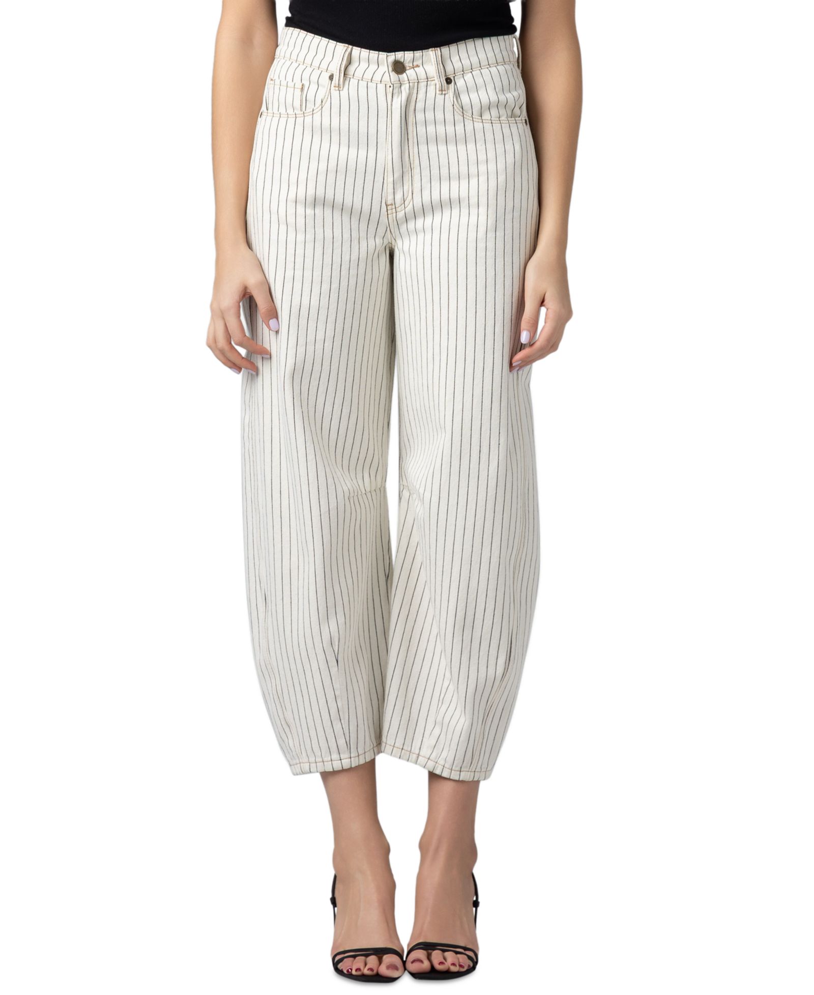 BLANK NYC Women's Rail Road Striped Barrell Pants