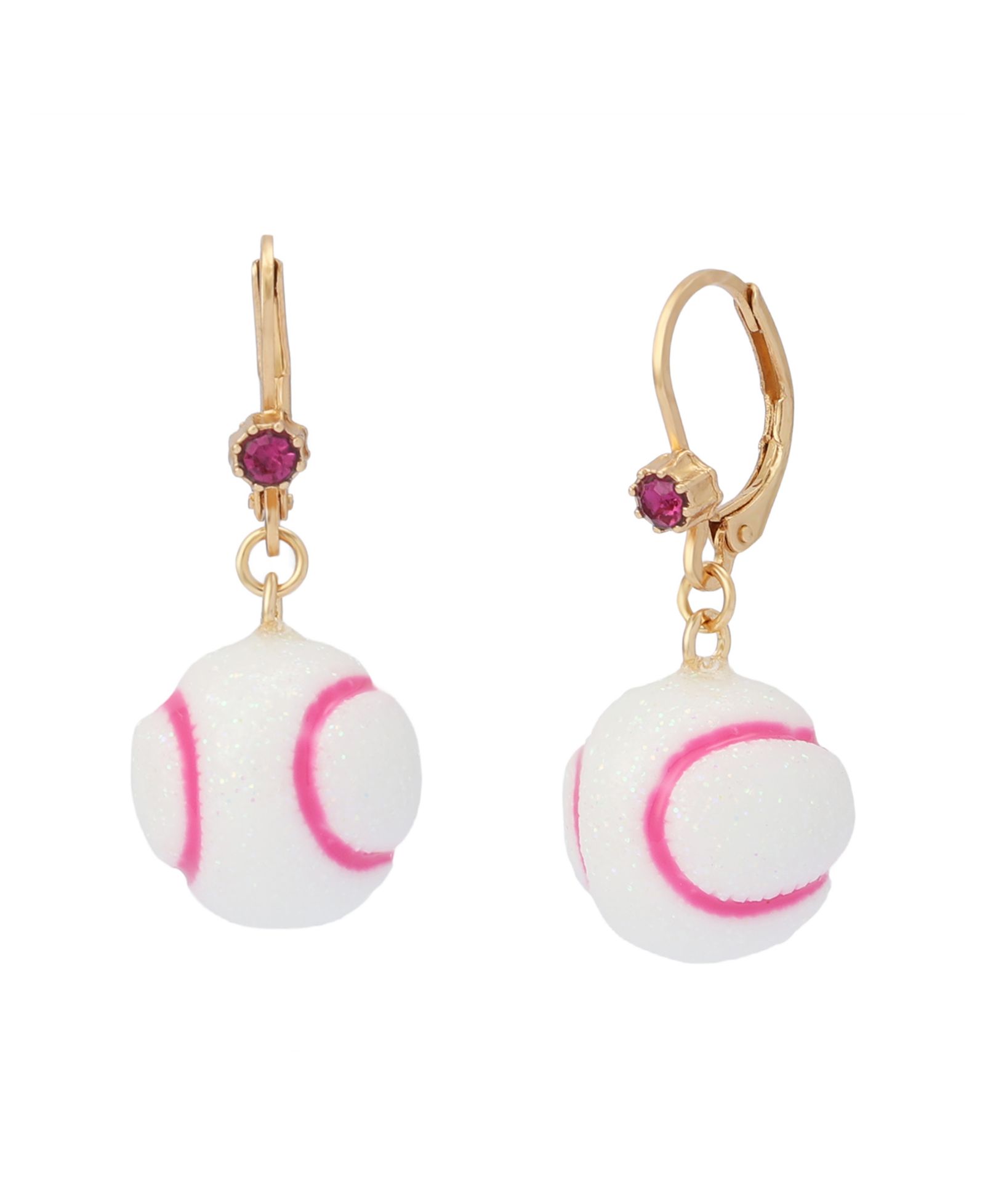 Серьги-подвески Betsey Johnson White Baseball, белые