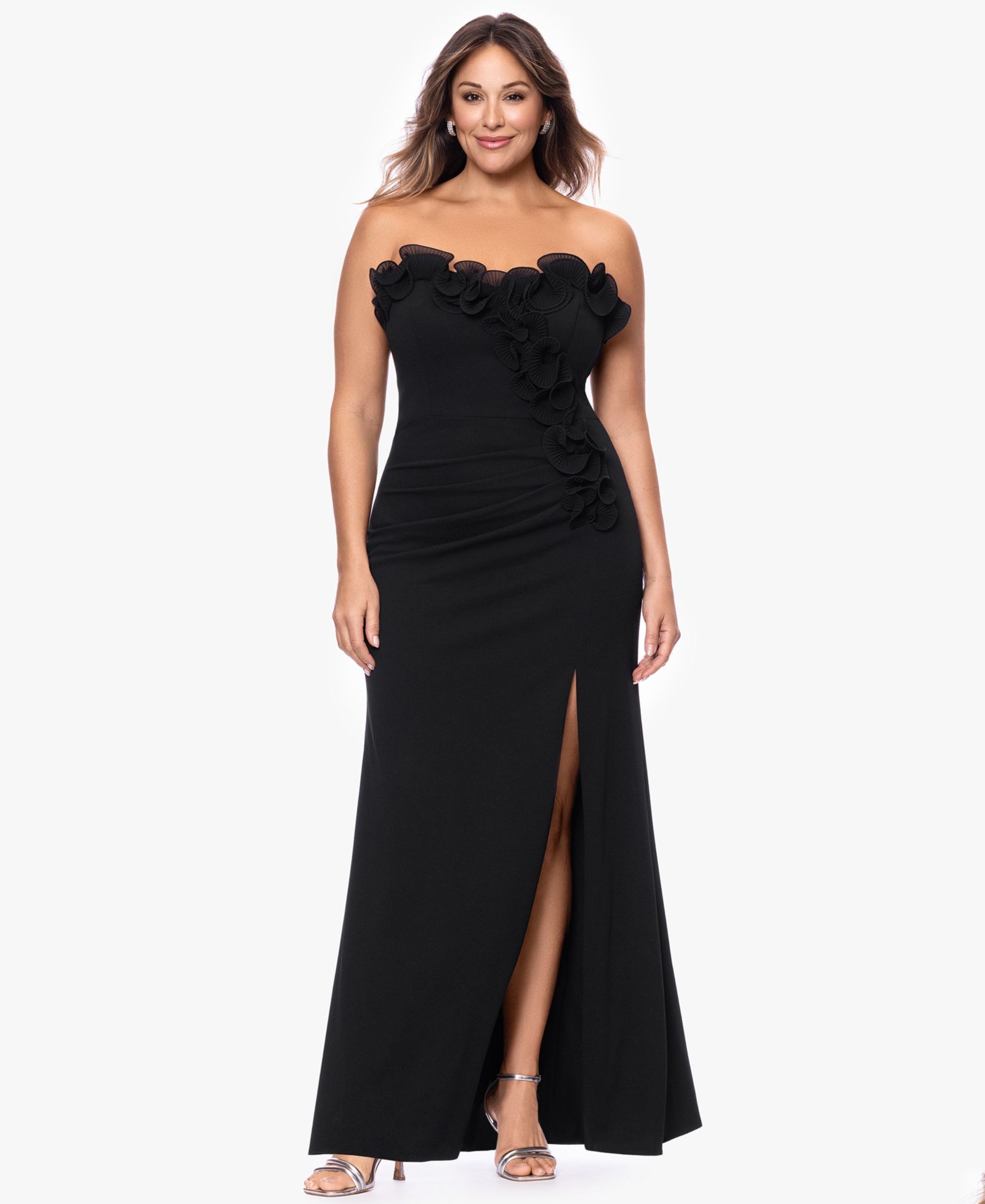 XSCAPE Plus Strapless Long Gown