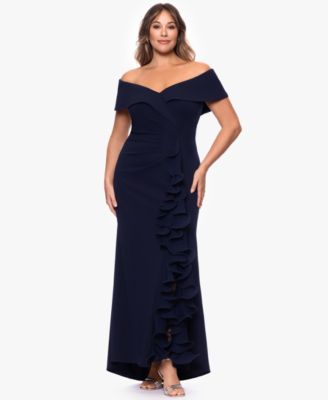 XSCAPE Plus Size Sweetheart Off-The-Shoulder Ball Gown